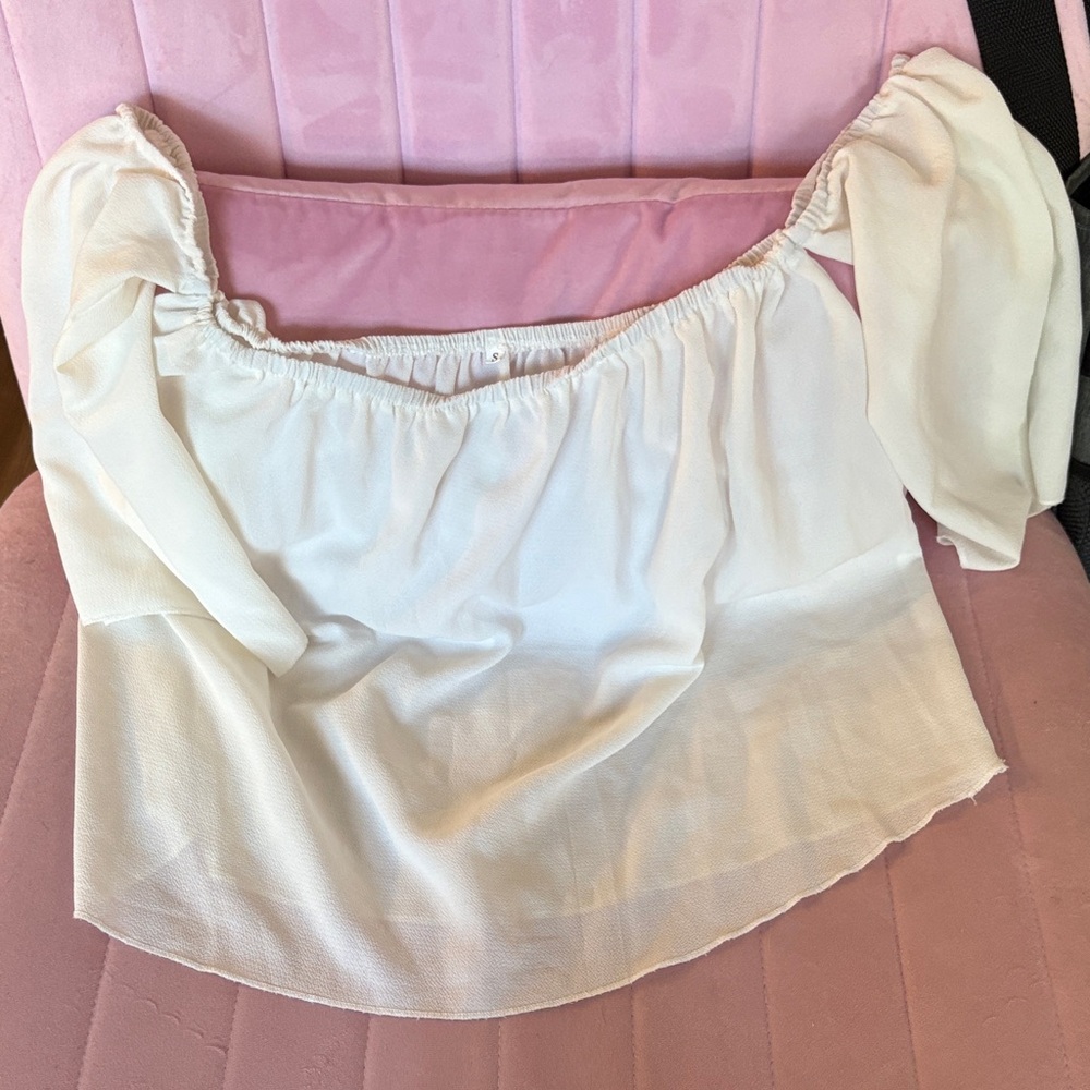 Elegant White Off-Shoulder Women's Top